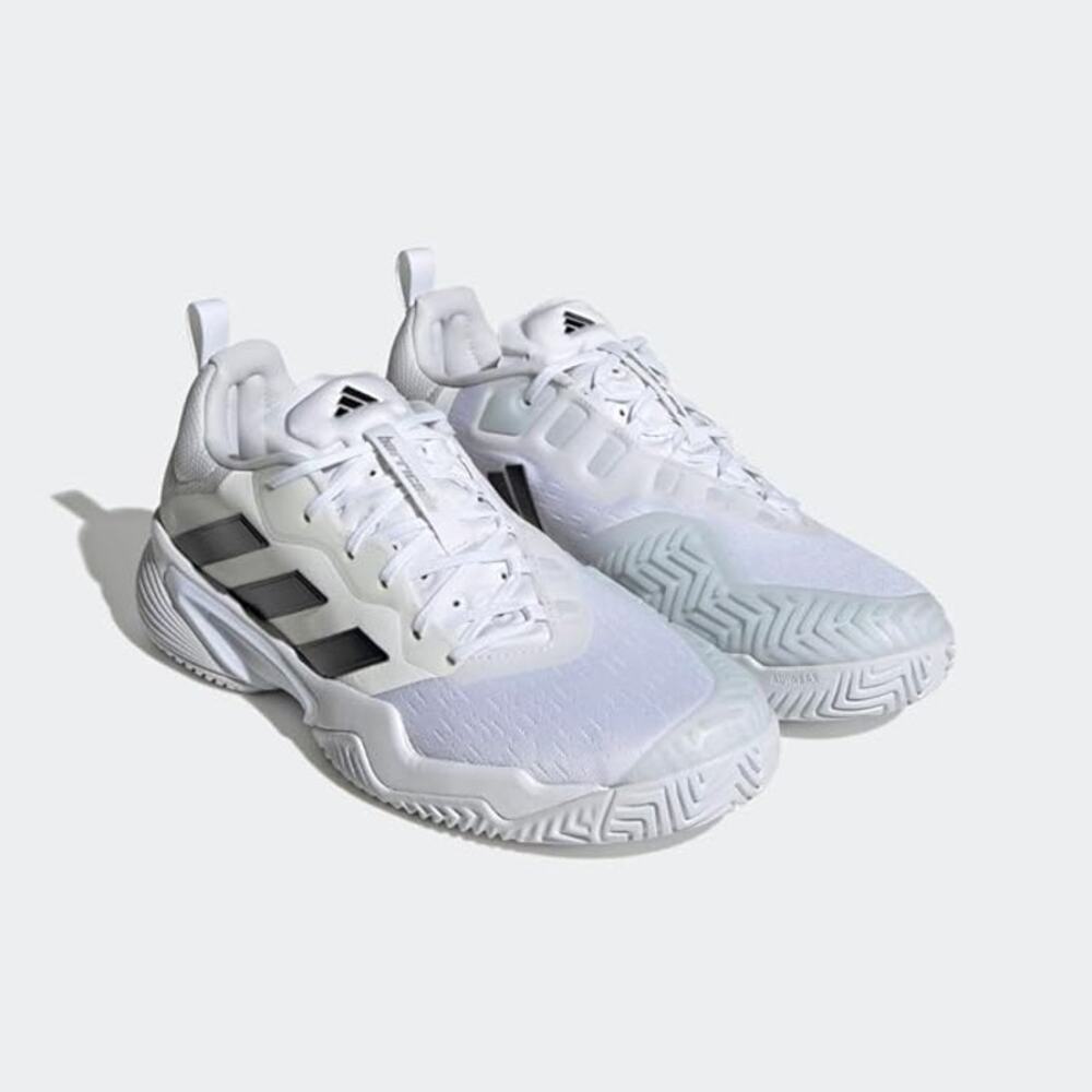 NWT adidas Men's Barricade Sneaker, White/Core Black/Matte Silver, 10